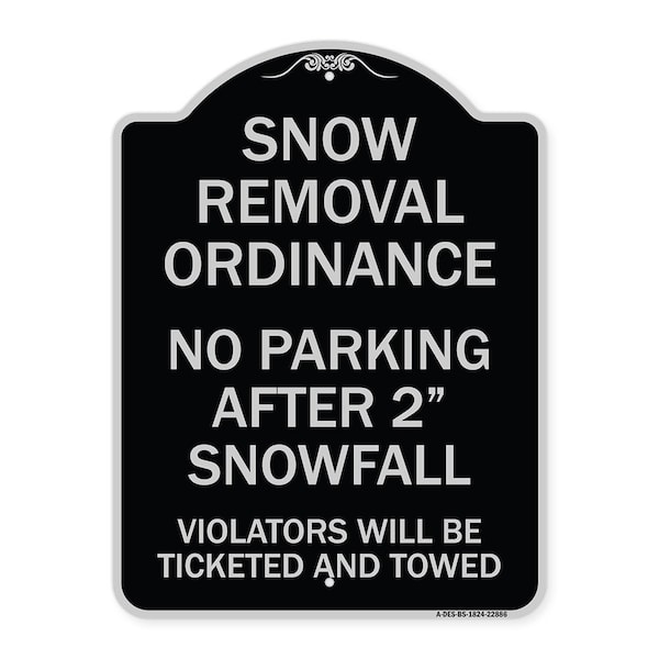 Signmission Snow Removal Ordinance No Parking After 2 Snowfall Heavy-Gauge Alum Sign, 24" x 18", BS-1824-22886 A-DES-BS-1824-22886 - main